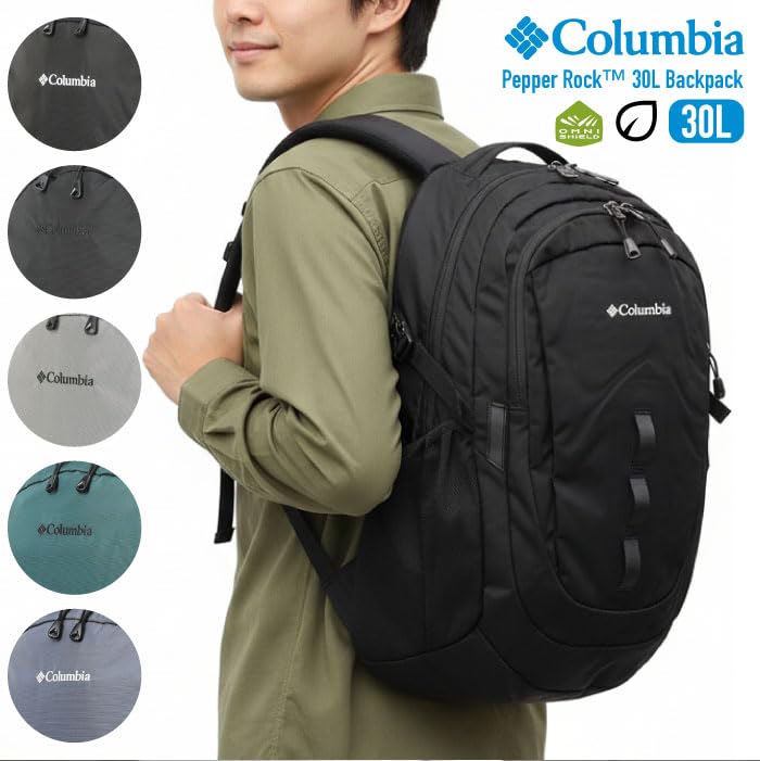 Columbia Pepper Rock 30L Backpack Large Ideal for Outdoor and (PU7254) - Lightweight, Capacity, Water-Repellent, Trekking, Activities, Hiking,