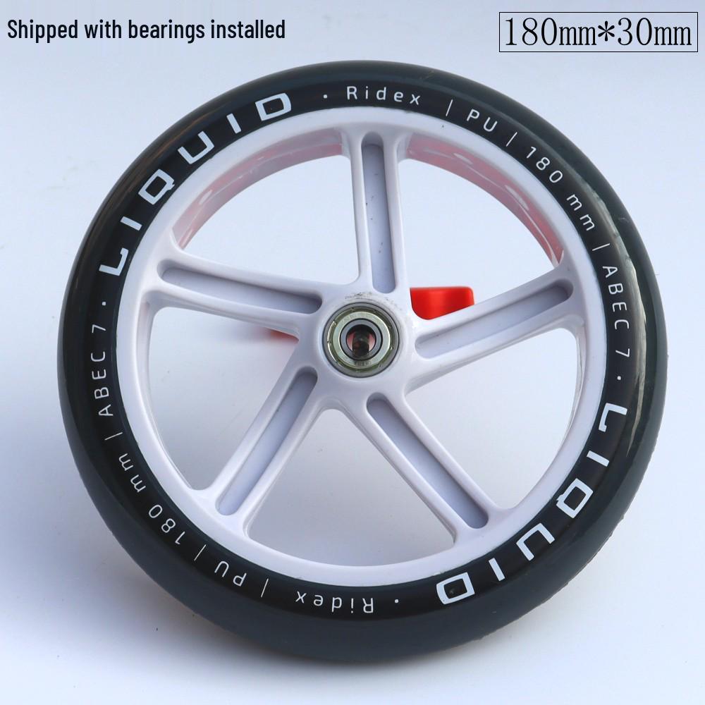 7-8 Inch PU Rubber Universal Silent Wheels for Scooters, Shopping Carts, and Wheelchairs