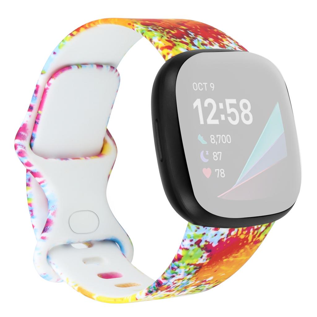 Pattern Printing Design Silicone Watch Band Strap Replacement Size S for Fitbit Versa 3