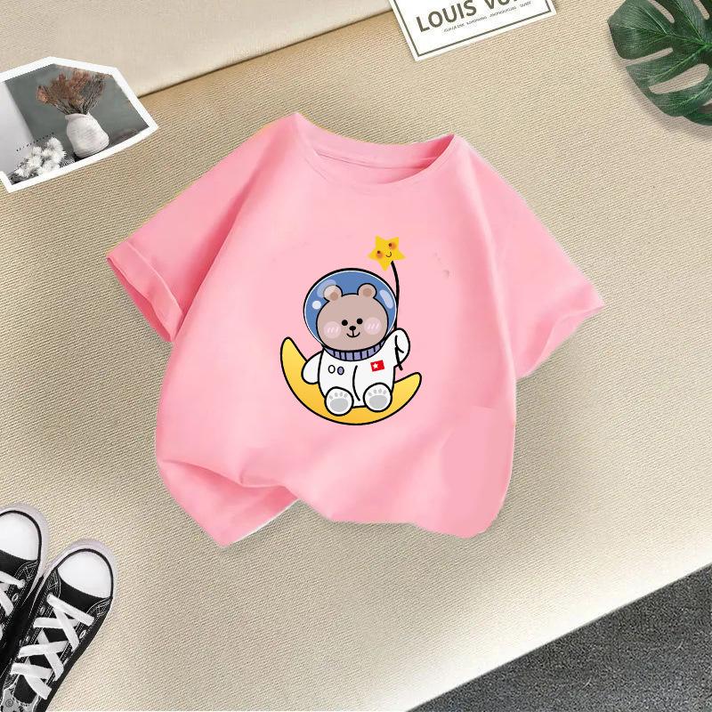 Children T-shirt Cute Animals Printed Kids 100% Cotton Tops O-Neck Short-sleeve Kids 2-13Y T-shirt
