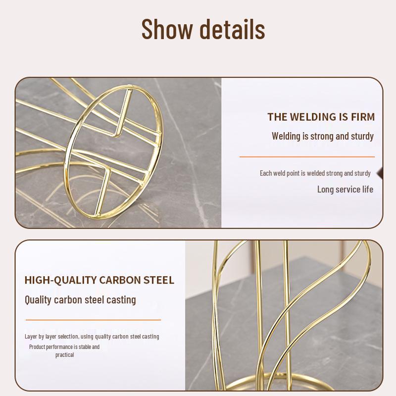 Nordic Metal Vertical Paper Towel Holder, Punch-Free Desktop Roll Holder, Dining Table Napkin Organizer