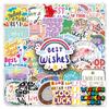 50 English Blessing Graffiti Sticker Sheets for Phone Cases and Water Cups - Creative and Popular Decoration