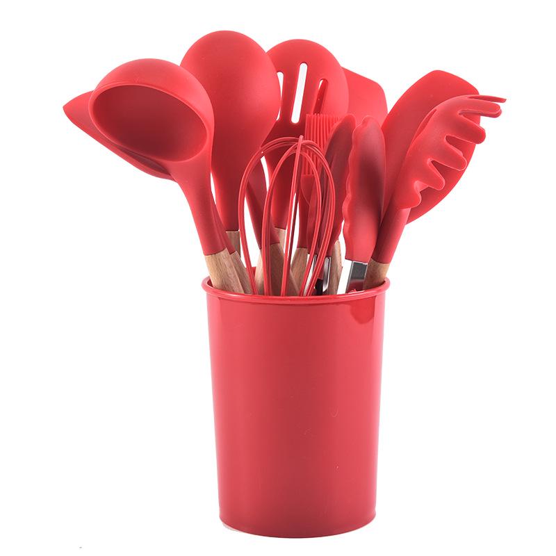 Conjunto de utensílios de cozinha de silicone com 12 peças: Espátulas Resistentes ao Calor e Espátulas para Refogar