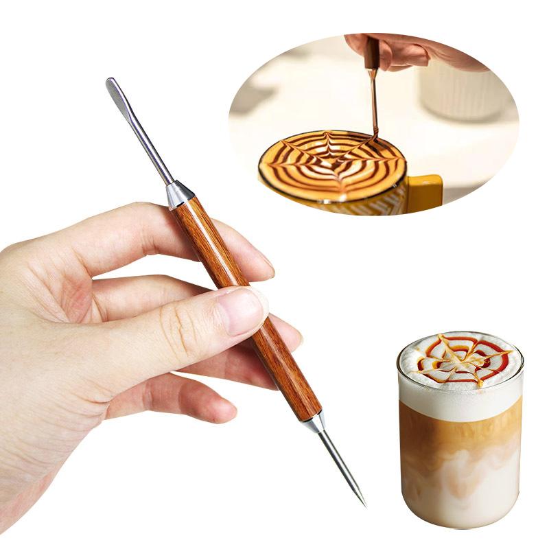 2026 New Coffee Latte Art Pen Stainless Steel Spice Cappuccino Pull Needle Latte Coffee Decorative Art Pen Coffe Spice Pen