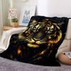 1pc Tiger Print Soft & Warm Polyester Knit Blanket, Digital Printed, All-Season Throw for Napping, Traveling, Sofa yy250906005
