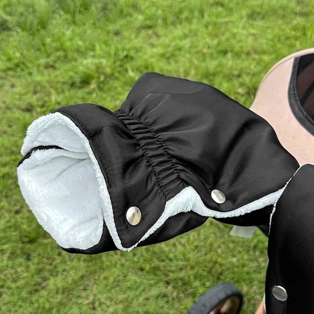 1 Pair Soft Velvet Winter Stroller Gloves Thickened Stroller Mitten Handrail Gloves  Daily Walking