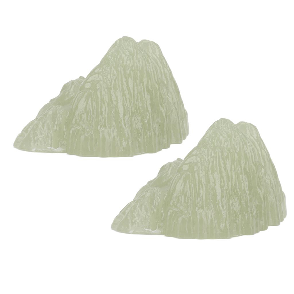 2Pcs Green Fluorite Mineral Crystal Specimen Desktop Simulation Super Bright Luminous Decorative