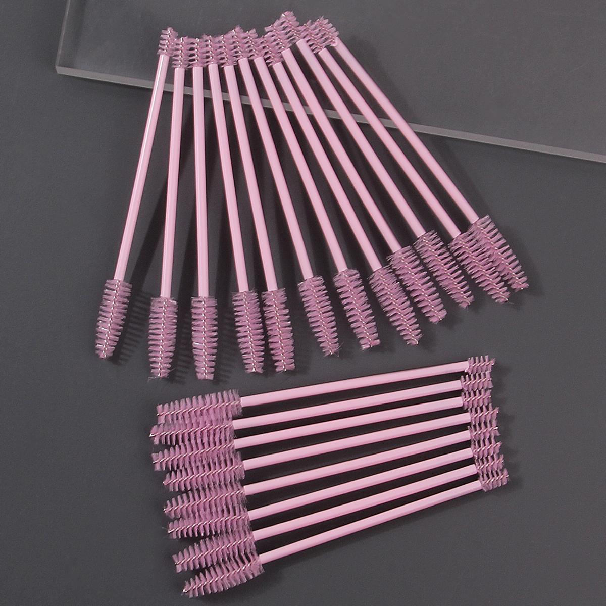 

20PCS Pink double-headed soft-bristled mascara brush, spiral eyelash curling eyebrow brush, beginner s eye tool makeup brush Wool Fiber розовый