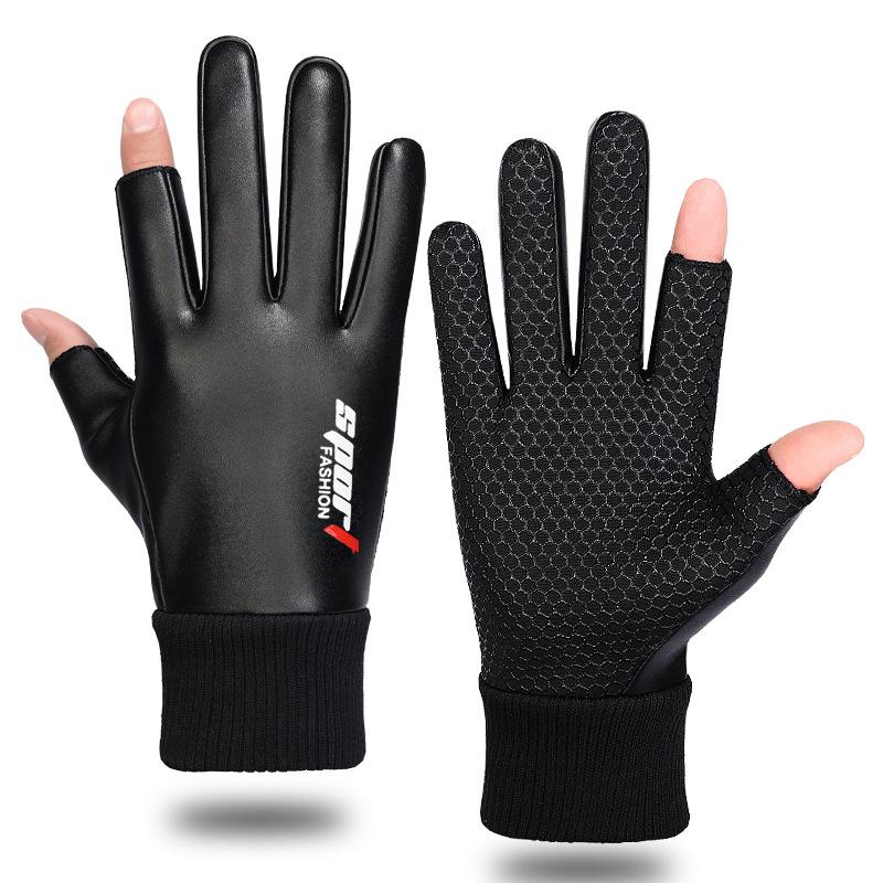 

Motorcycle Riding Warm Gloves Men All Finger Leather Waterproof Touch Screen Glove Thickened Soft Warm Outdoor Riding Warm Glove