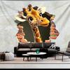 1 Stück Extra Große Niedliche Giraffe Durchbruch Wandteppich Geburtstagsgeschenk Party Dekoration Live-Übertragung Hintergrundtuch