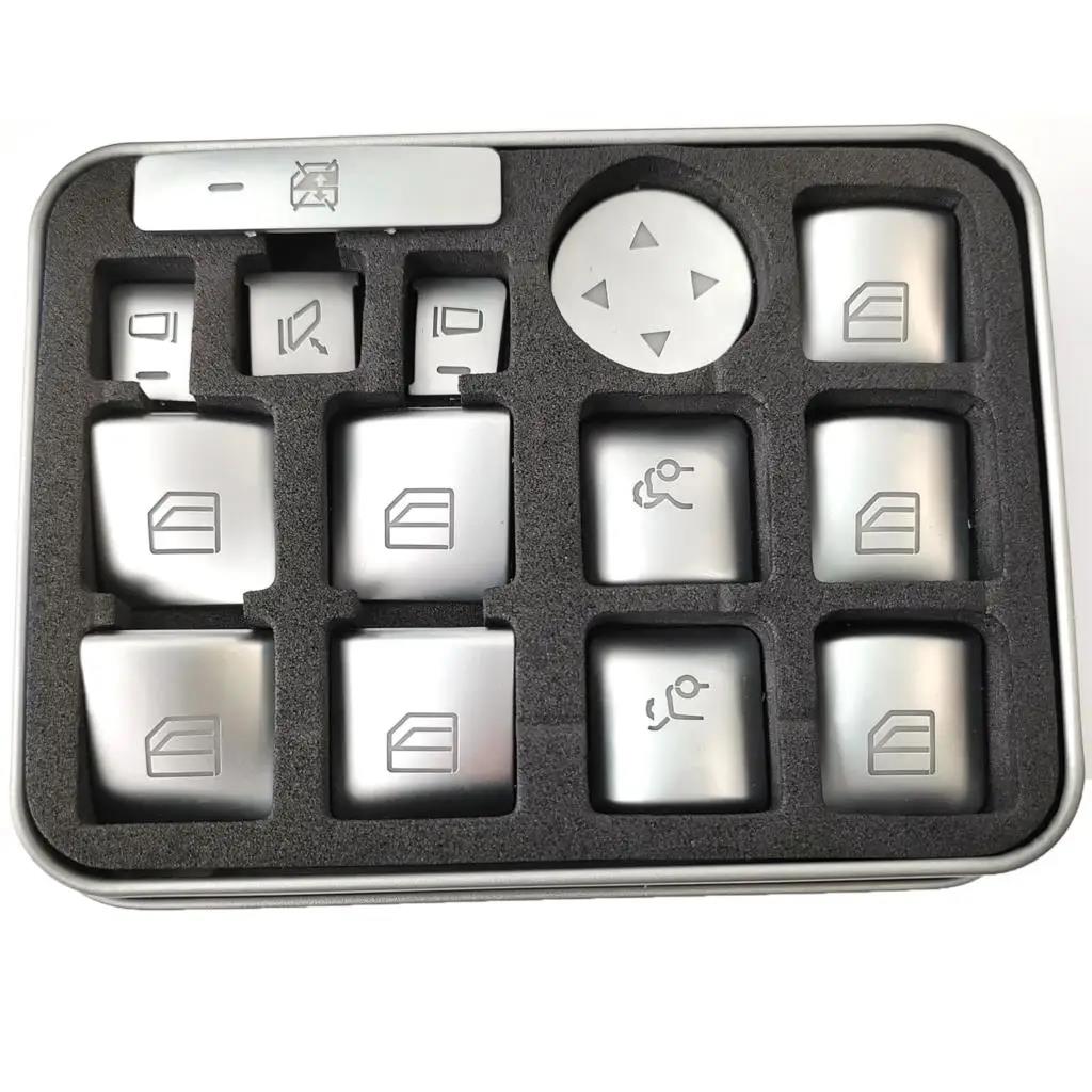 14X Car Accessories Window Switch Button Stickers For Mercedes Benz C180 C200 C230 C250 2008 2009 2010 2011 2012 2013 2014 2015