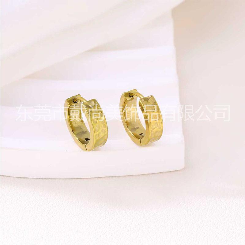 

European and American earrings, high-end temperament, stainless steel stud earrings, fashion trend, versatile, niche and retro