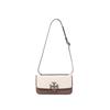 Tory Burch Eleanor Metallic Double T Logo Leather Shoulder Bag Women Shoulder Bag Brown Beige 153005-093
