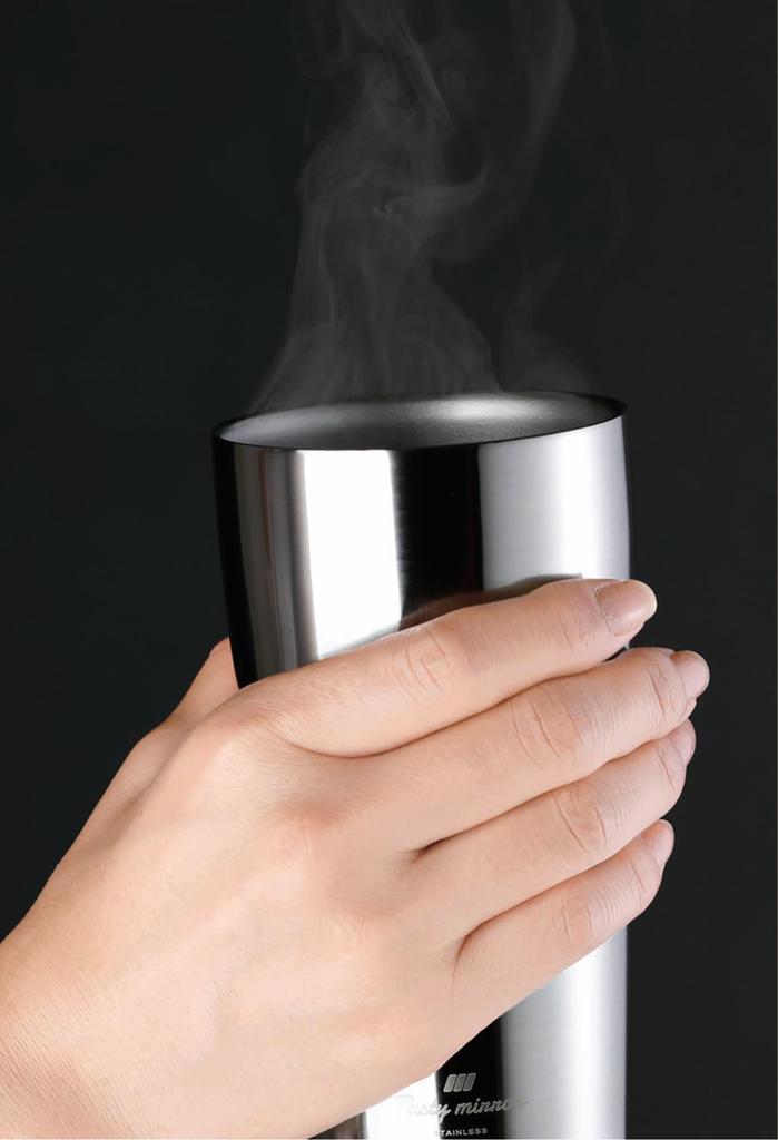 Kakusei Tasty Mirror Tumbler/Mug, 300ml/450ml, 7.4cm Diameter X 12.3cm Height, 8cm Diameter X 14.8cm Height, Set of 2, Double-Layer Vacuum Walled