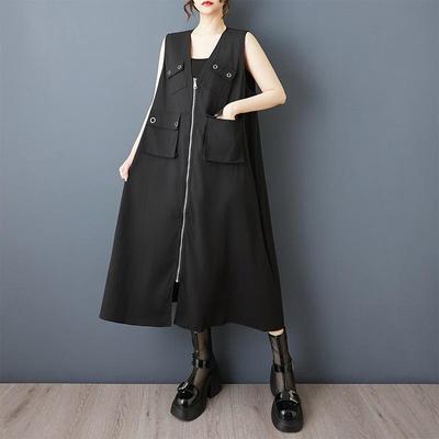 Sleeveless Plus Size Black Vintage New In Dresses for Women Casual Loose Long Summer Dress