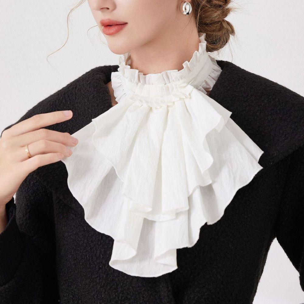 Detachable Renaissance Collar Vintage Elizabethan Neck Ruff Elegant Ruffled Collar  Party