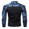 Men Fall Sweatshirt Patchwork Long Sleeves Camouflage Print Hip Hop Zipper Stand Collar Slim Fit Warm Wear-resistant Men Autumn Tops for Sports
