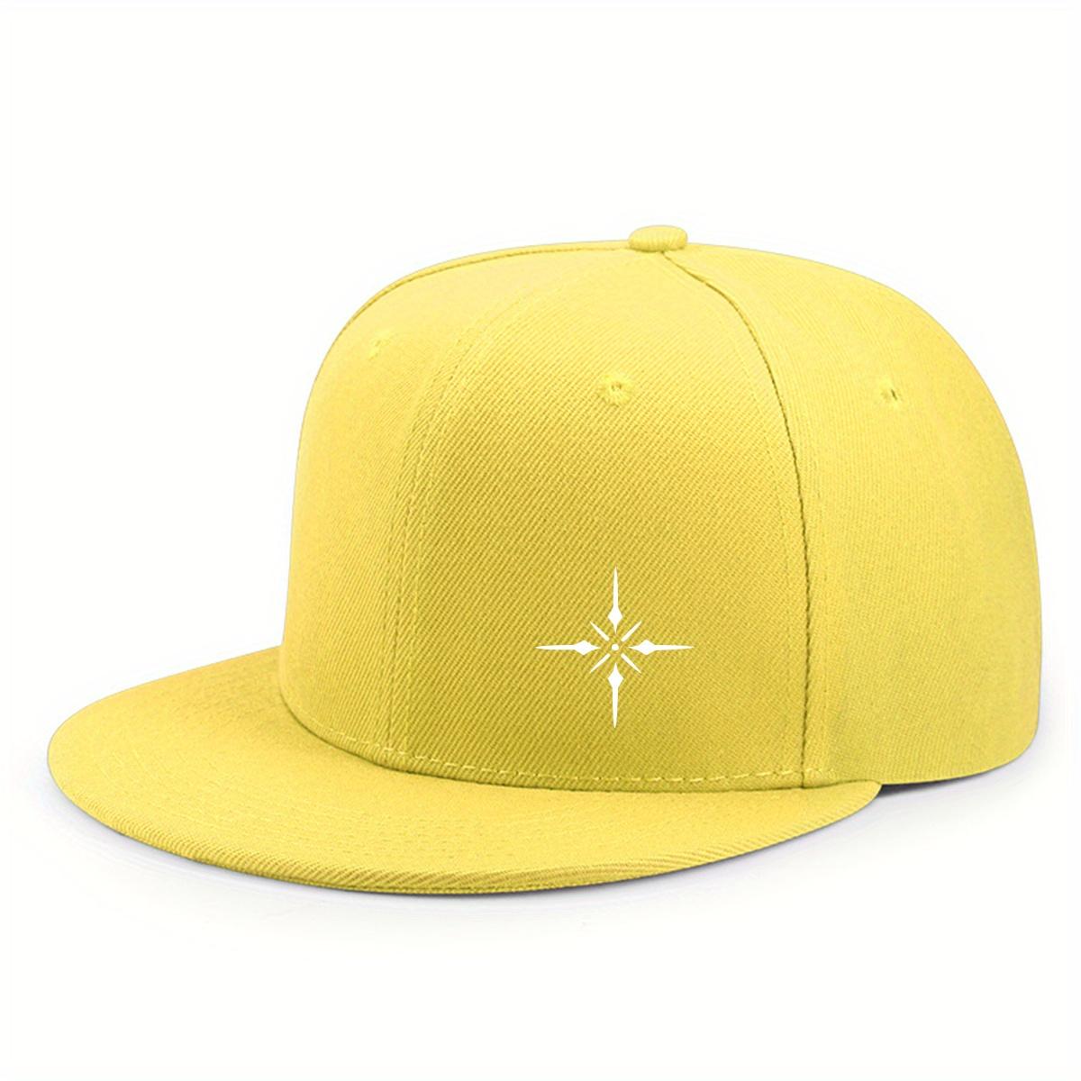 

Daily Casual Versatile Sun Protection Sunshade Flat Brim Hat for Men and Women with the Same Style Personalized Hip-hop Hat жовтий