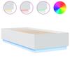 Vidaxl Rama Łóżka Z Led, Biała, 90X200 Cm, Materiał Drewnopochodny