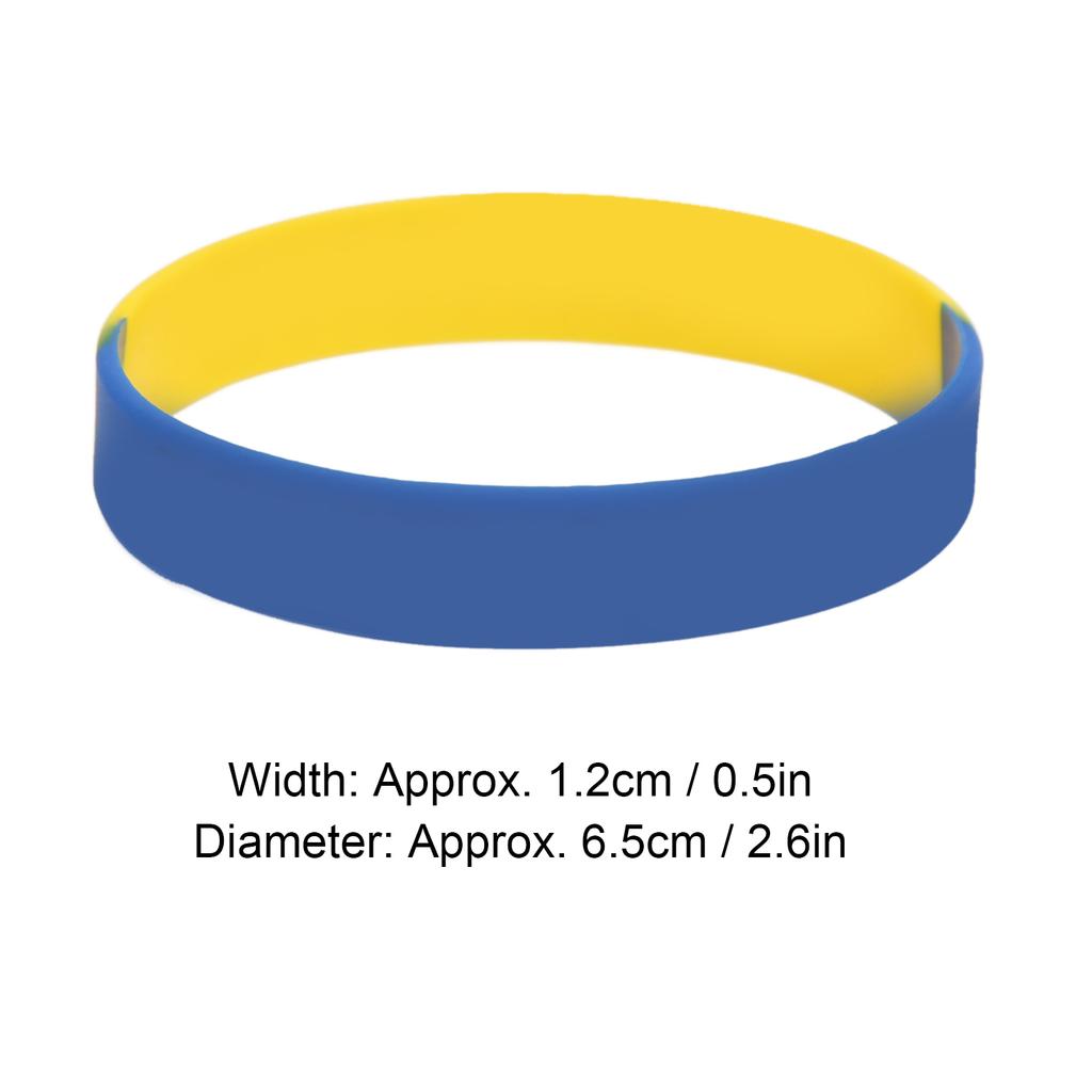 10Pcs Ukrainian Rubber Bracelets Ukraine Wristband for Sports Fan Supporter Men Women