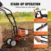 Tiller Cultivator Gas Powered, 43CC 2-Stroke Garden Cultivator, Tiller with 4 Steel Adjustable Front Tines for Lawn, Garden and Field Soil Cultivation