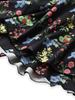 European and American Style Cross-border Square Neck Puff Sleeve Printed Cake Dress