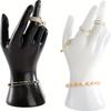 3pcs Realistic Hand Model Prop Display Stand with Ring & Bracelet Slots for Jewelry Storage & Retail Photography Costume Parties