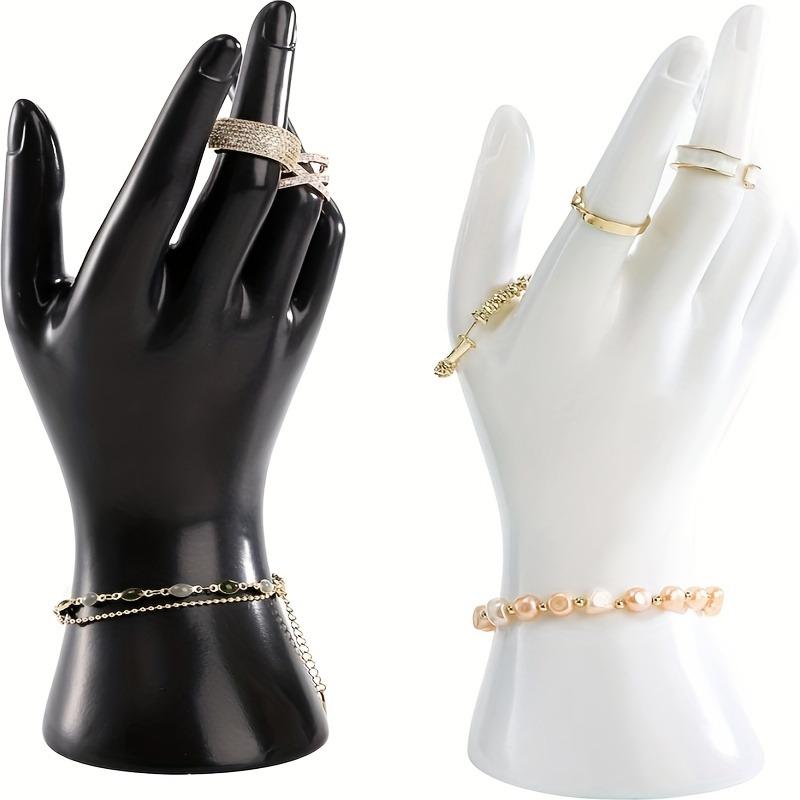 3pcs Realistic Hand Model Prop Display Stand with Ring & Bracelet Slots for Jewelry Storage & Retail Photography Costume Parties