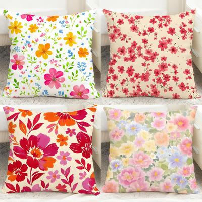Flowers And Plants Cushion Cover Comfortable Reversible Pillow Cover Ideal For Car Sofa Bedroom & Beyond