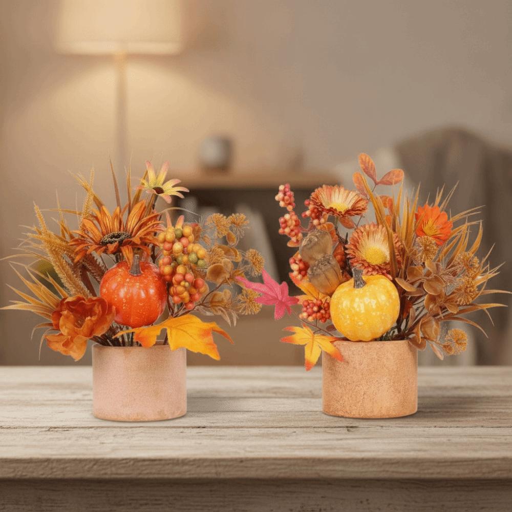 Fake Autumn Leaf Maple Leaf Pumpkin Ornament Plastic Halloween Tabletop Ornaments Fireplace Shelf