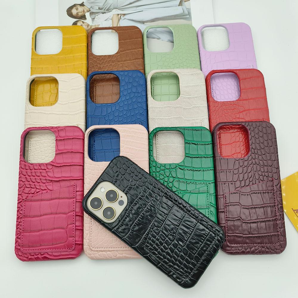 Crocodile pattern is suitable for Apple 15/17/16 mobile phone case insert card 16pro change bag 16promax portable 7