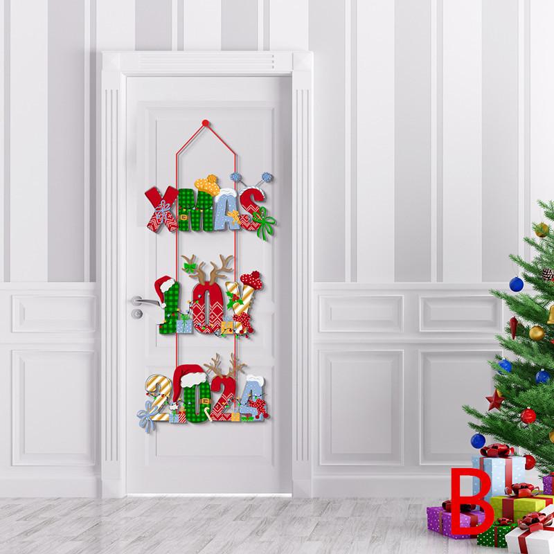 Christmas Decoration Door Hanging Pendant Cartoon Noel Gingerbread Man Santa Claus Door Hanger