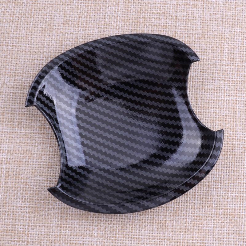 4Pcs Carbon Fiber Style Exterior Side Door Handle Bowl Cup Cover Trim Fit for Toyota Corolla 2003-2013