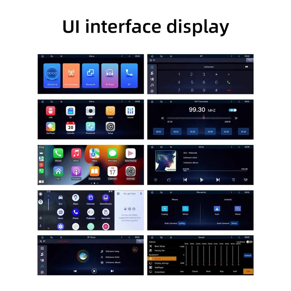 TOYOUSONIC 6.7 inch Car Radio 180° Flip Screen Universal Multimedia Player Carplay Android Auto BT FM MP5 Autoradio Stereo