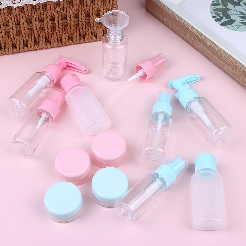 11Pcs Travel Refillable Bottle Set Cosmetic Lotion Toner Spray Shampoo Essentials Cream Bottle Empty Container For Toiletries