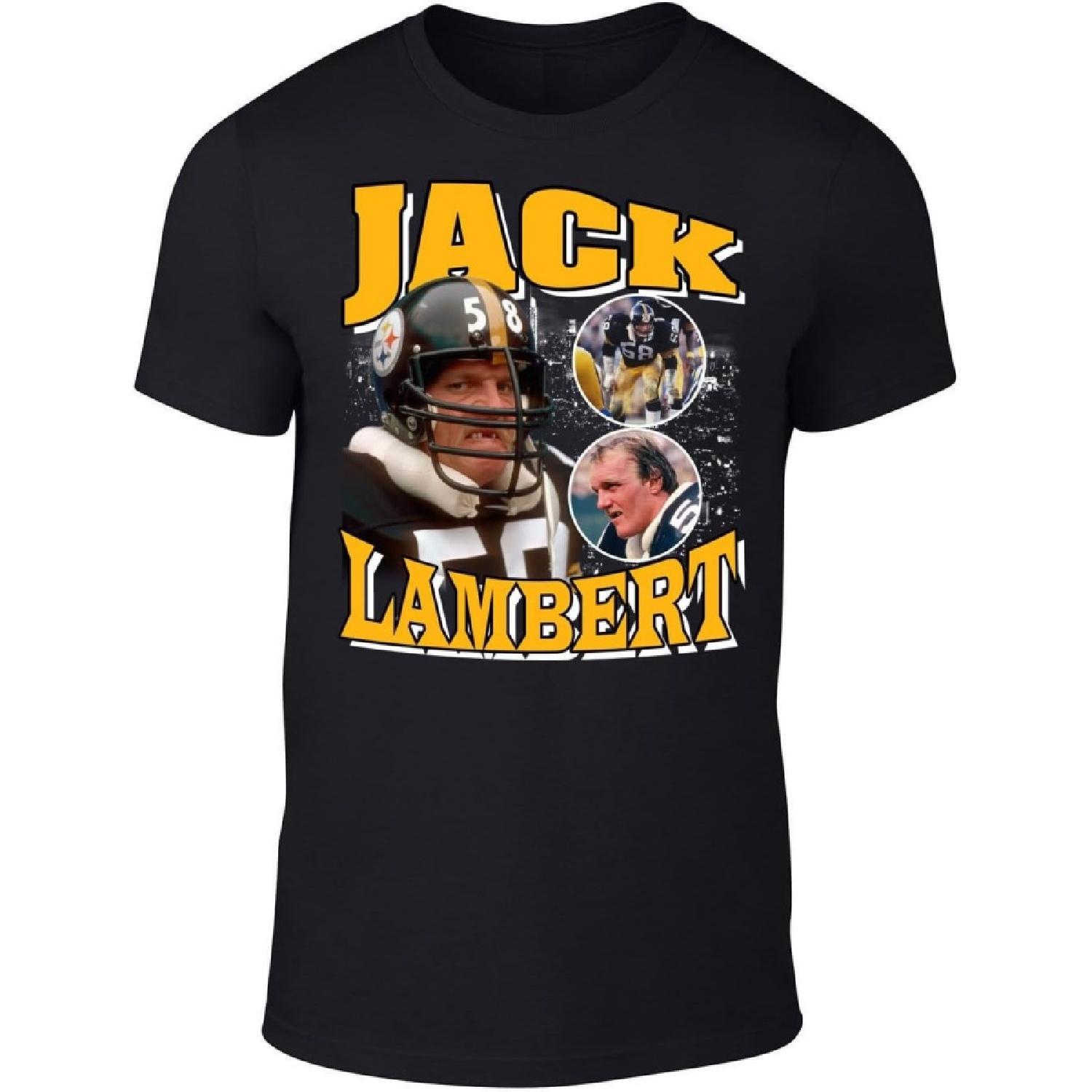 DTGVirgil Black Pittsburgh Jack Lambert Bootleg Style Throwback Style T-Shirt Men s Adult S