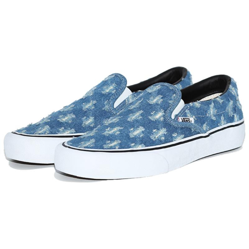 Vans Supreme X Vans Slip On 'Blue Hole Punch Denim' Vans VN0A38DD2DD