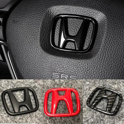 Bzsh4 ABS Car Steering Wheel Emblem Sticker Accessories For Civic FIT Accord Prelude CRV 5th City CRZ CRX Jazz HRV Pilot Odyssey