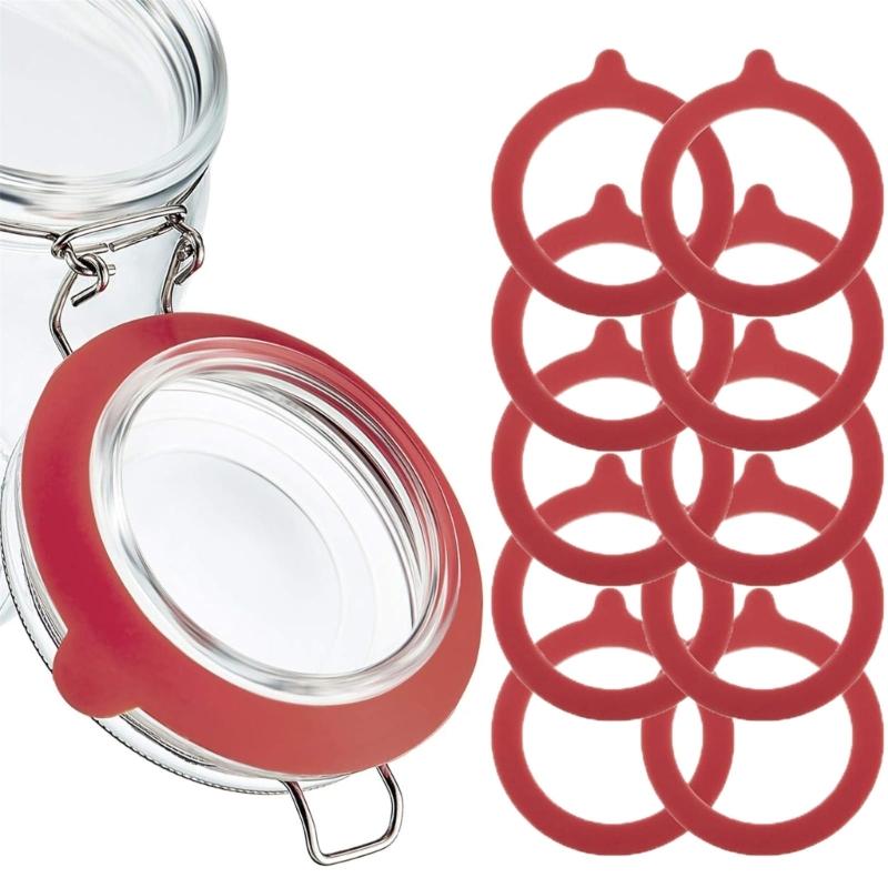 10Pcs Glass Jar Gaskets Replacement Silicone Seals Airtight Gasket Sealing Rings for Jar Lids for Preserving Jars