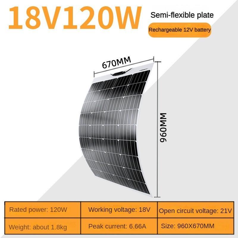 New Flexible Solar Panel 18V Household Photovoltaic Module Single Crystal Solar Panel Power Generation System