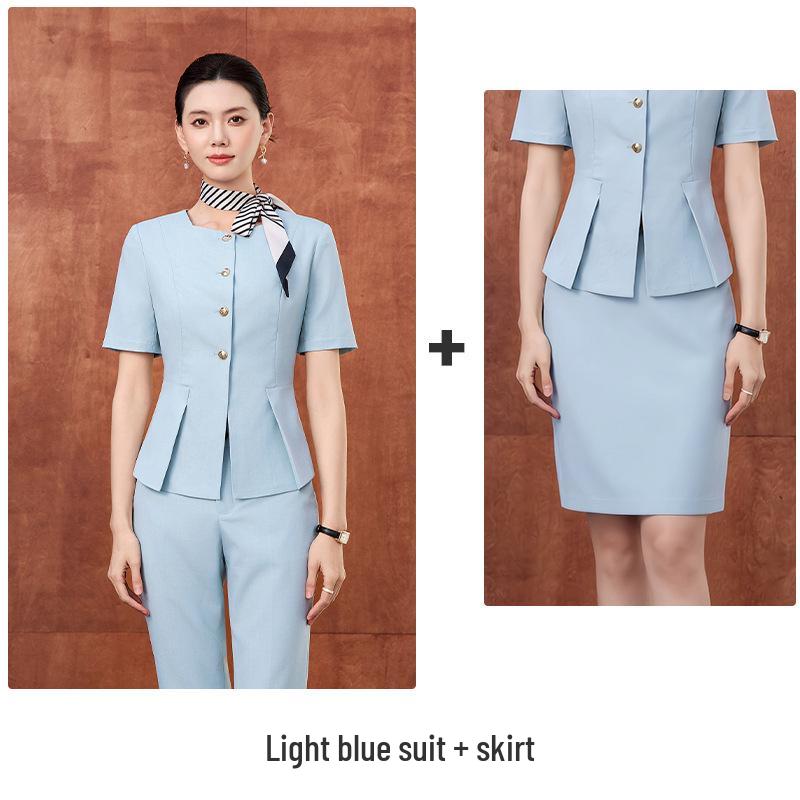 Women's Chic Summer Short-Sleeve Business Two-Piece Set