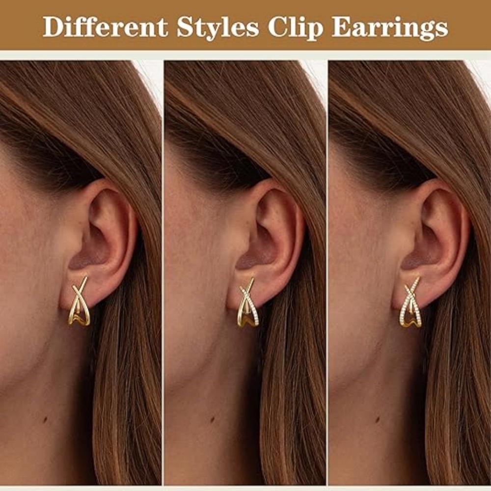 14K Gold Plated Clip on Earrings for Women Trendy Dainty Earrings Hypoallergenic Minimalist Non Pierced Earring Jewelry Gifts