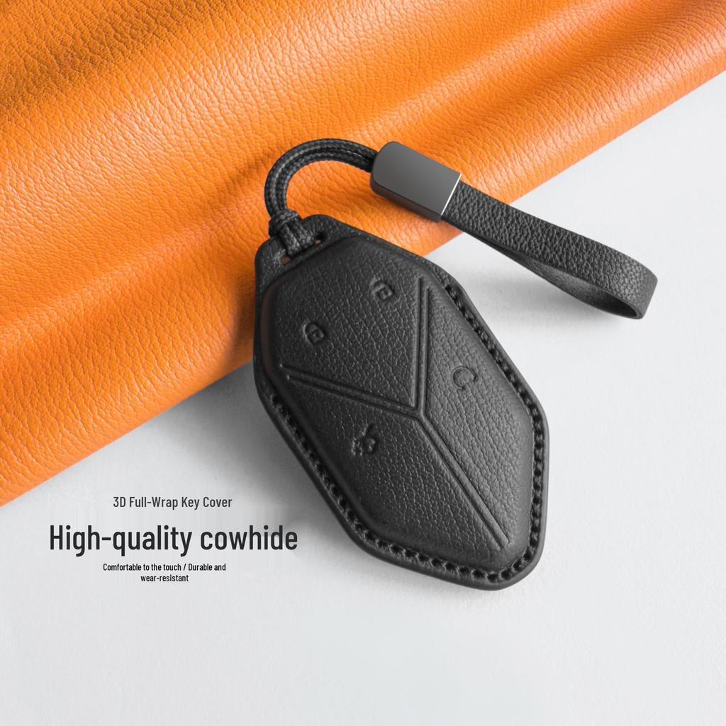 2026 Fangchengbao Tie 7/3 Leather Key Cover for Leopard 8/5 Car Key Modification