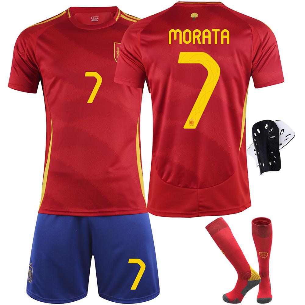 2024 European Cup Spain Home Jersey No. 9 Garvey 20 Pedri 7 Morata 10 Yamal Football Jersey