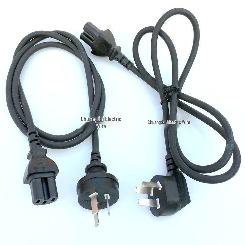 U-Shaped Three-Pin C15 Power Cord with 90-Degree Elbow, High-Temperature Resistant