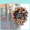 Merry Wreath Christmas Door Hanging Red Fruit Garland Simulation Xmas Ornament