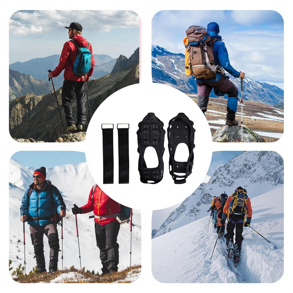 Schneeschuhe für Winterschuhe Wintergriff Gehgriff Traktionskrallen 24 Zähne für Outdoor-Enthusiasten Herren Damen Erwachsene Klettern