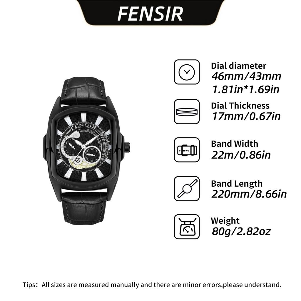 Men's Punk Watch Luminous Calendar Faux Leather Strap Quartz Watch Students Father's Day Gifts