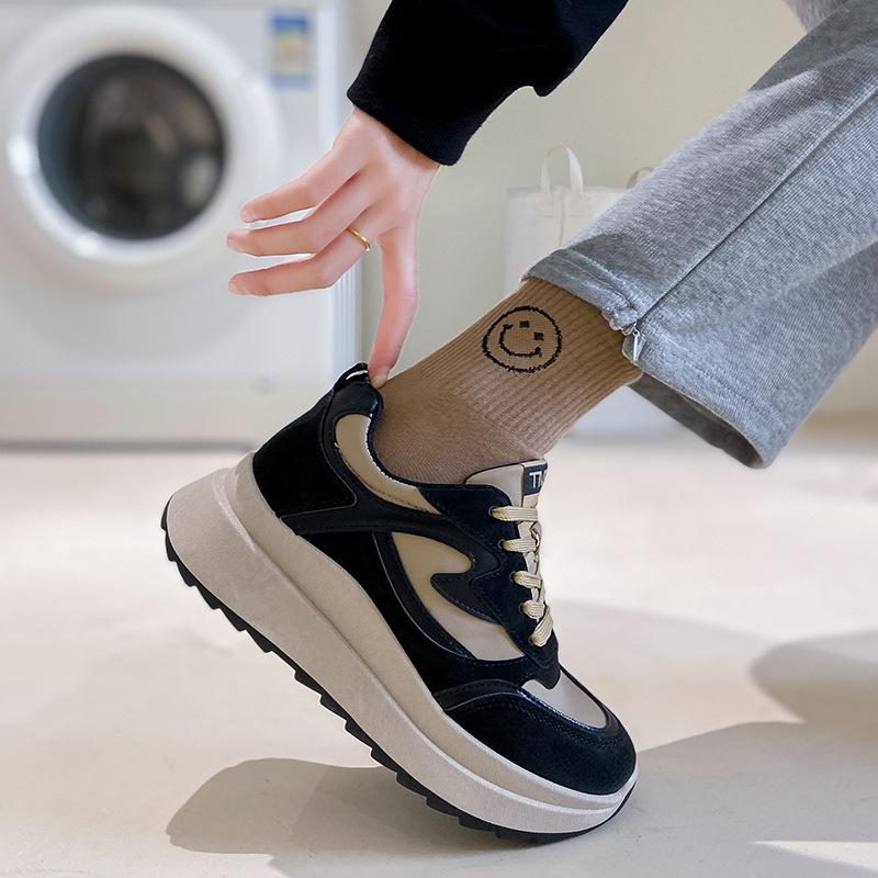 

Женская повседневная обувь. Новые весенне-летние одиночные туфли. Женские низкие кеды. Женская обувь на плоской подошве с кружевом спереди. 40 чёрный