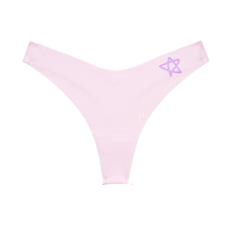 Leopard Heart Print Low-Rise No-Stripes Cotton Thong